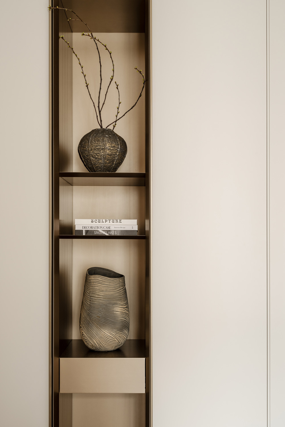 Fireplace design in a modern appartment