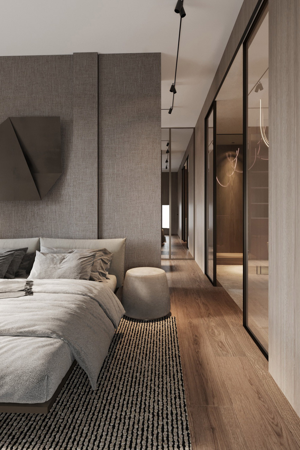 Master Bedroom interior design in "Park Rublevo" Residences | Nino Zvarkovskaya